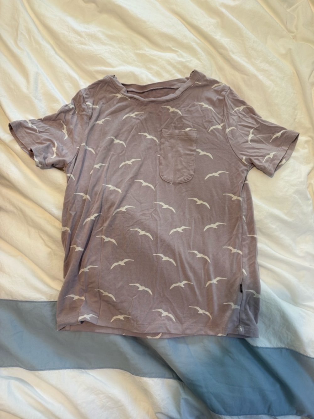 Kyte BABY Mauve Short Sleeve Pocket Tee with Seagull Print